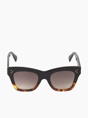 Celine Black and Tortoiseshell Cat-Eye Sunglasses